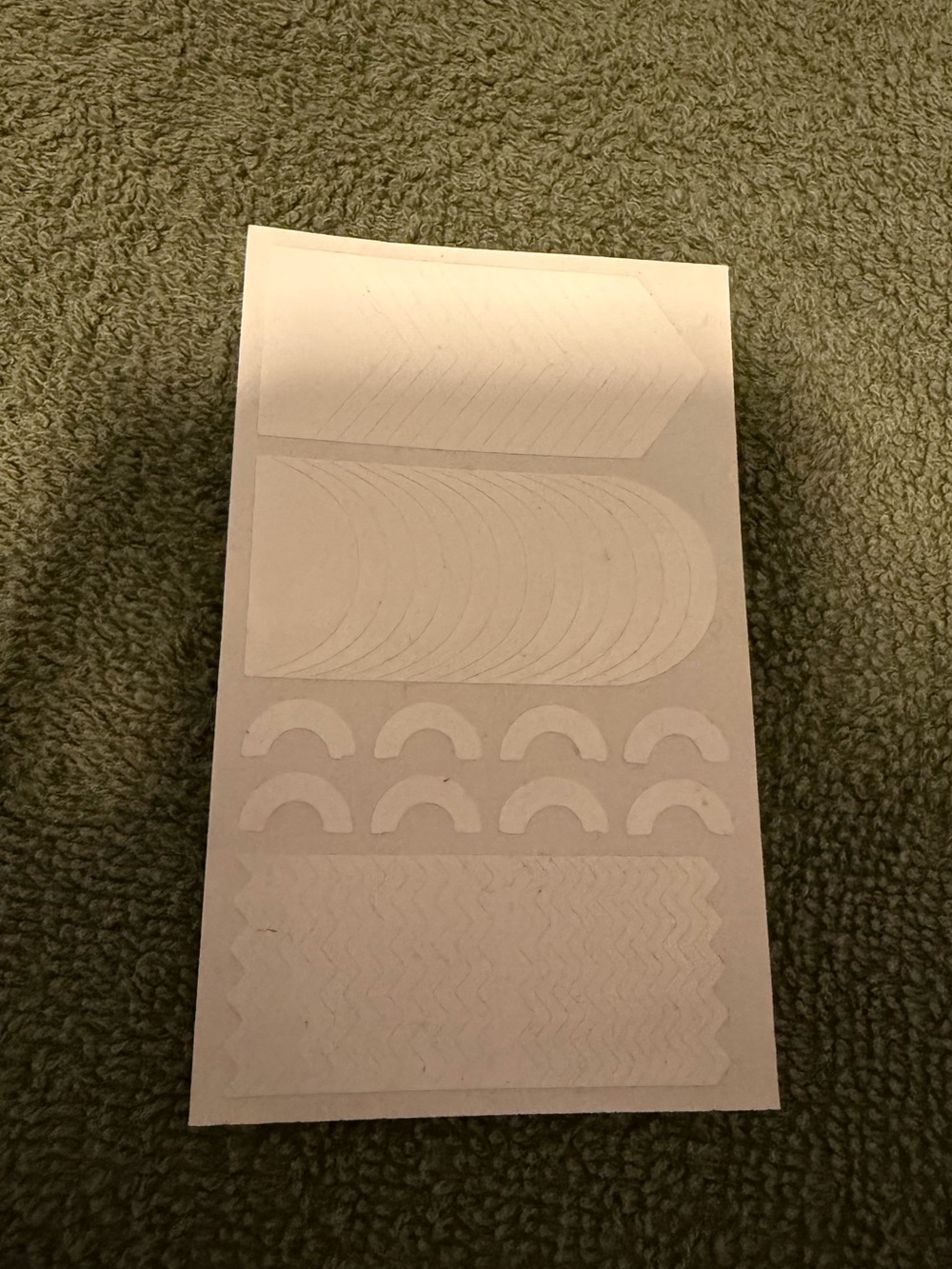 White Nail art stencil Sticker Sheet with Various Shapes